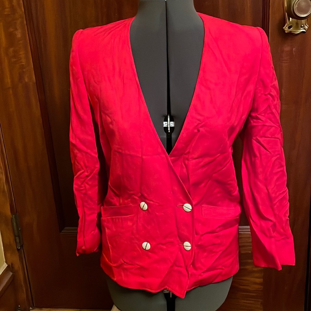 Joseph Picone Designer Collection Vintage Red Double-Breasted Blazer